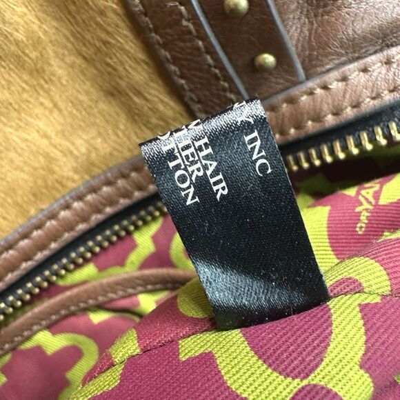 orYANY Brenda Studded Leather Satchel Handbag - 8"H x 15"W x 7"D - Picture 11 of 13